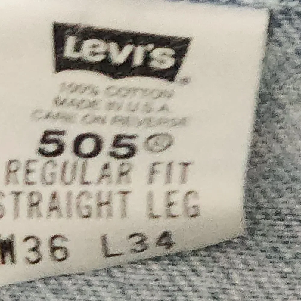 Vint Levi's 505 Light Wash Denim Jeans, Men's 36x34 Relaxed Fit Distressed